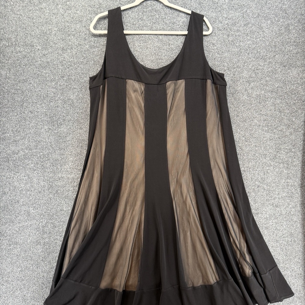 London Times Dress Womens 18W Black Scoop Neck Sleeveless Dark Cocktail Whimsy